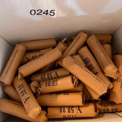 Lot Rolled Yen Coins
