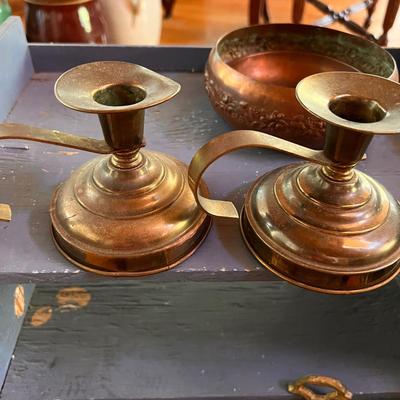 Antique Vintage Brass Copper Lot