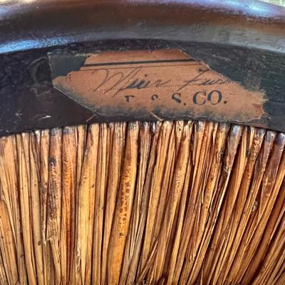 Antique Sack Back Windsor Armchair w Rush Seat