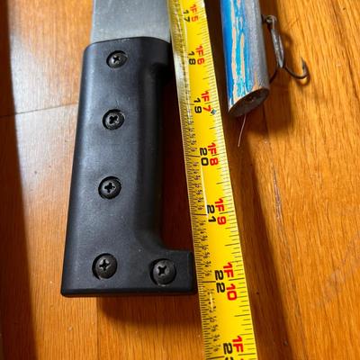 Vintage Fishing Lot + Machete - Antique Wood Lures