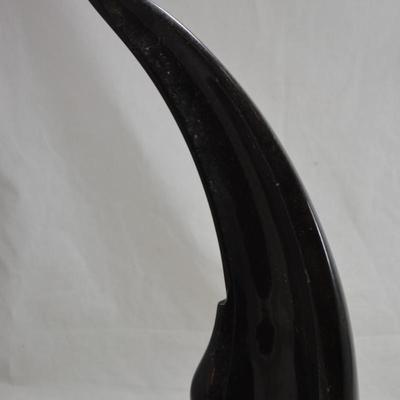 60's MCM Ceramic Art on Marble Vase