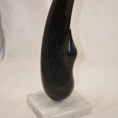 60's MCM Ceramic Art on Marble Vase