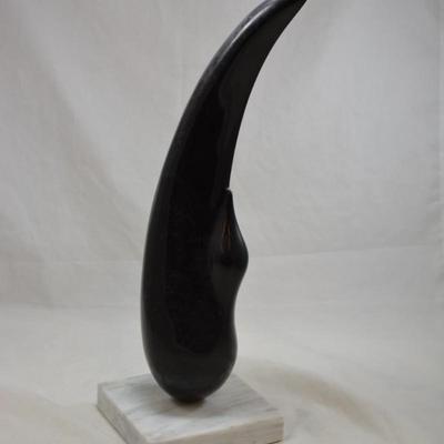 60's MCM Ceramic Art on Marble Vase