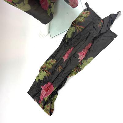 772 Vintage Taffeta Rose Floral Cocktail Dress