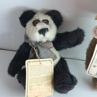 Two Collectible Boyds Bears Panda bear -Yolanda and Fancy teddy Ginnie Higgenthrope