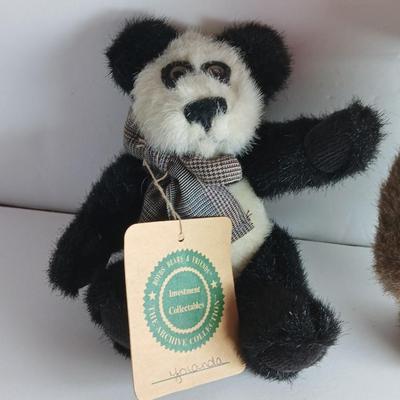 Two Collectible Boyds Bears Panda bear -Yolanda and Fancy teddy Ginnie Higgenthrope