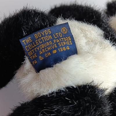 Two Collectible Boyds Bears Panda bear -Yolanda and Fancy teddy Ginnie Higgenthrope