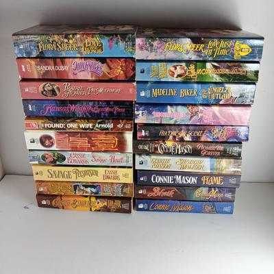 Assortment of romance paperback novels - Deborah Martin - Connie Mason - Fela Dawson Scott and other authors