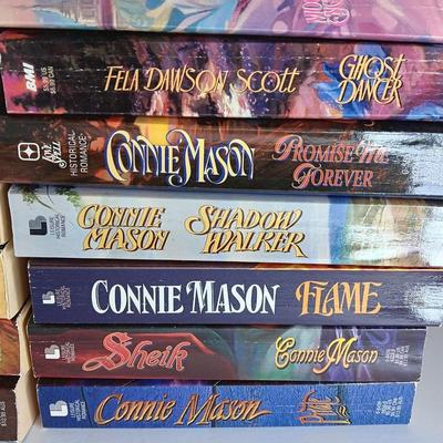 Assortment of romance paperback novels - Deborah Martin - Connie Mason - Fela Dawson Scott and other authors