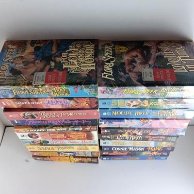 Assortment of romance paperback novels - Deborah Martin - Connie Mason - Fela Dawson Scott and other authors