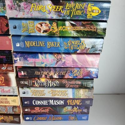 Assortment of romance paperback novels - Deborah Martin - Connie Mason - Fela Dawson Scott and other authors