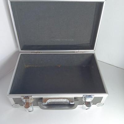 Great music on cassette tape - some classics!  with sturdy black handled case