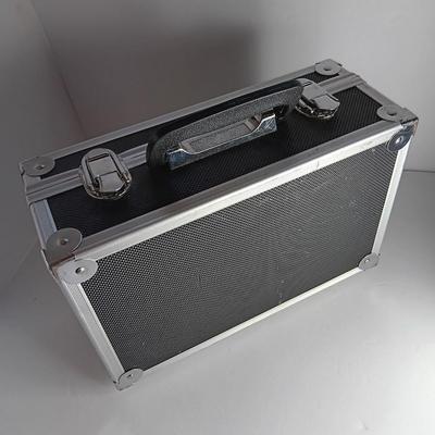 Great music on cassette tape - some classics!  with sturdy black handled case