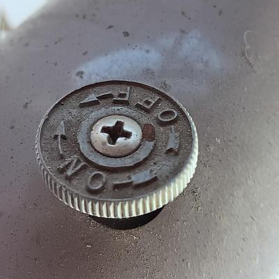 Vintage Montgomery Ward Metal RETRO tabletop oscillating fan.