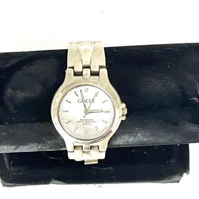 749 GUCCI Diamond Stainless Steel Water Resistant Quartz