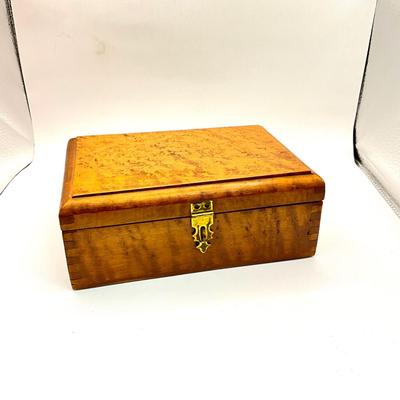 751 Wooden Jewelry Box with Costume and Silver Topaz Bracelet