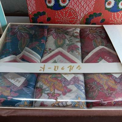 Items from China - post cards, Silk scarves new in box - and more