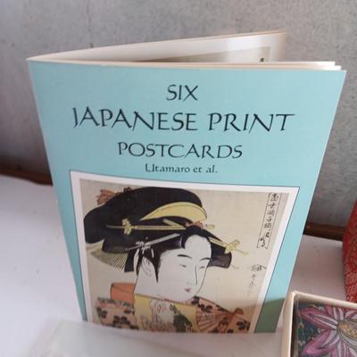 Items from China - post cards, Silk scarves new in box - and more