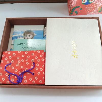 Items from China - post cards, Silk scarves new in box - and more