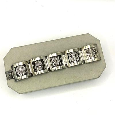 753 Vintage Silver Peru 925 Link Bracelet