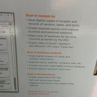 Brand new Neat Receipts Mobile scanner and Digital filing system with travel case