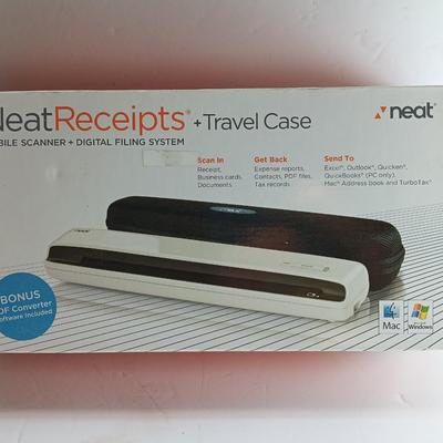 Brand new Neat Receipts Mobile scanner and Digital filing system with travel case