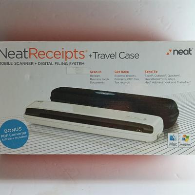 Brand new Neat Receipts Mobile scanner and Digital filing system with travel case