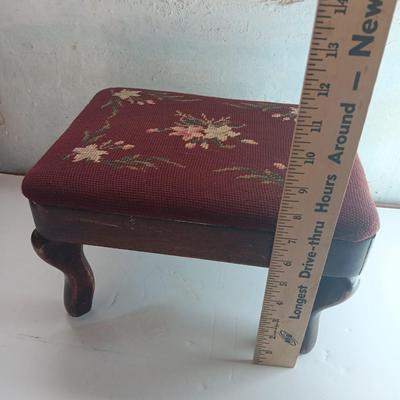 Small embroidered - decorative footstool