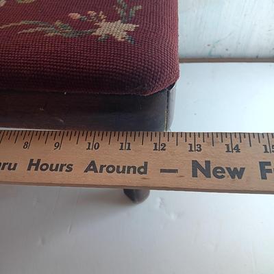 Small embroidered - decorative footstool