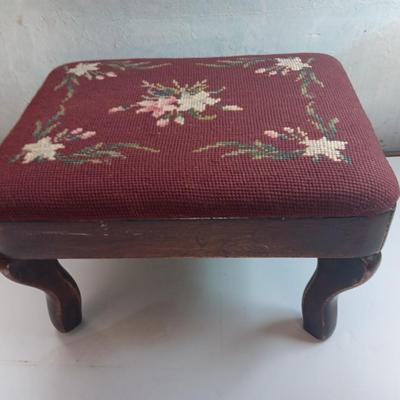 Small embroidered - decorative footstool
