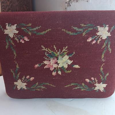 Small embroidered - decorative footstool