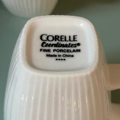CORELLE~ Twelve (12) - 10 x 10 Square Plates & Six (6) Coffee Mugs