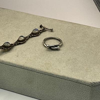 758 Vintage Silver Heart Pendant, Labradorite Bracelet, Silver Rings