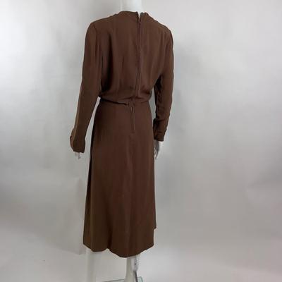 784 Vintage Brown Dress w/Rouched Bust
