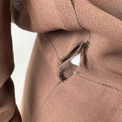 784 Vintage Brown Dress w/Rouched Bust