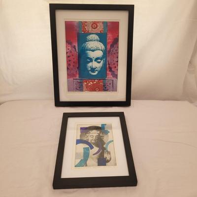 Two Buddha Style Framed and Signed Prints by Asandra (K-CE)