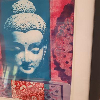 Two Buddha Style Framed and Signed Prints by Asandra (K-CE)