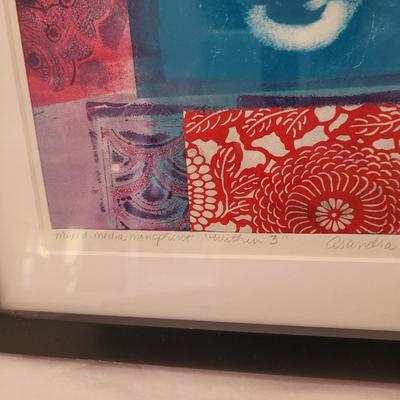 Two Buddha Style Framed and Signed Prints by Asandra (K-CE)