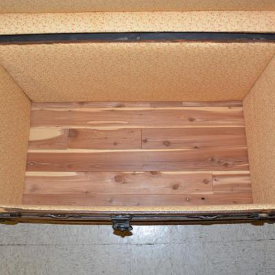 Antique/Vintage Lined, Cedar Bottom Trunk