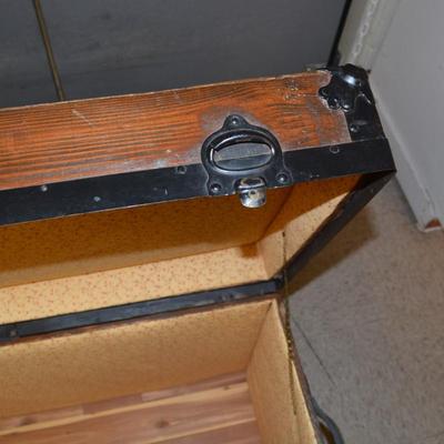 Antique/Vintage Lined, Cedar Bottom Trunk