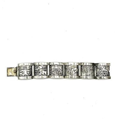 761 Peruvian Aztec Silver Bracelet