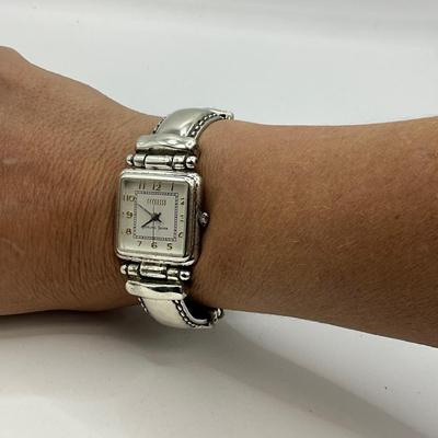 763 Ecclisse 925 Sterling Silver Watch with Leather Strap