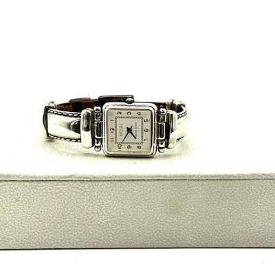 763 Ecclisse 925 Sterling Silver Watch with Leather Strap