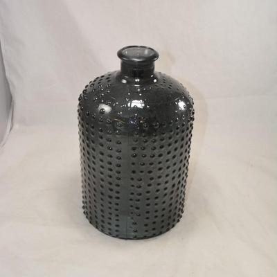 Blue Gray Knobbed Glass Vase
