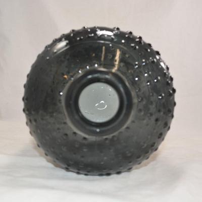 Blue Gray Knobbed Glass Vase