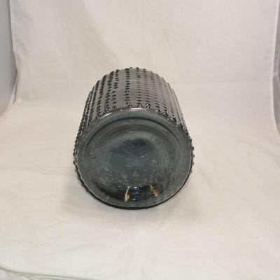 Blue Gray Knobbed Glass Vase