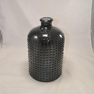 Blue Gray Knobbed Glass Vase