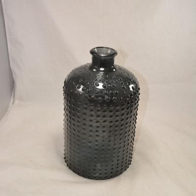 Blue Gray Knobbed Glass Vase