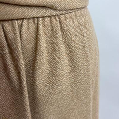 788 Vintage Tan Wool Skirt with Belt