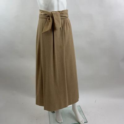 788 Vintage Tan Wool Skirt with Belt